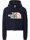Drew Peak Cropped Γυναικείο Φούτερ με Κουκούλα Navy Μπλε
