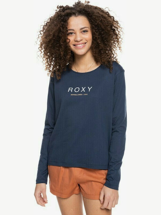 Roxy Women's Blouse Long Sleeve Navy Blue