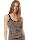 Fimelle Elegance Women's T-Shirt with Spaghetti Strap Animal Print