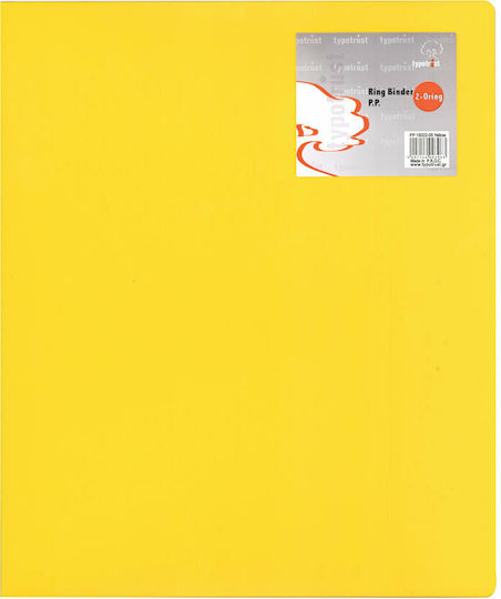 Typotrust Mappe mit 2 Ringen 3/32 für Papier A4 Gelb 1Stück