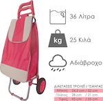 Fabric Shopping Trolley Foldable Pink 32x21x95cm