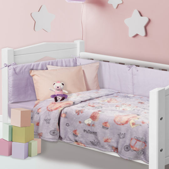 Das Home Blanket Cot Fleece Lilac 110x150cm