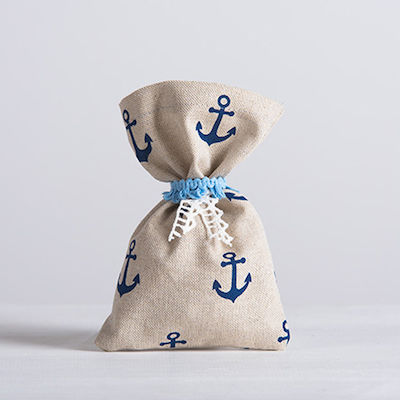 Christening Favor in Pouch Άγκυρα made of Fabric 50pcs