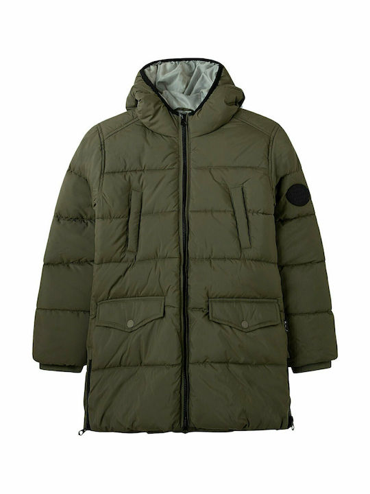 Pepe Jeans Fred Kinder Parka Kurz mit Kapuze Khaki