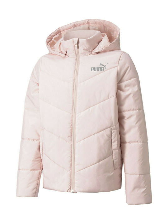 Kids' Sports Jacket Short with Hood Pink ESSENTIALS