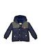 Kinder Steppjacke Kurz mit Kapuze Blau