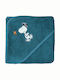 Nef-Nef Homeware Βρεφική Κάπα-Μπουρνούζι με Κουκούλα Snoopy Enjoy Μπλε 75x75εκ.