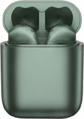 Ezra TWS28 Earbud Bluetooth Handsfree Ακουστικά με Θήκη Φόρτισης Πράσινο Σκούρο