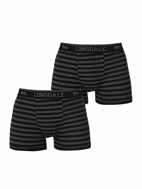 Lonsdale Herren Boxershorts Black / Grey 2Packung