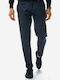 Pantaloni Chino Elastic cu Croială Slim Marine