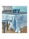 Kentia Tablecloth Cotton Leaf Light Blue 150x250cm