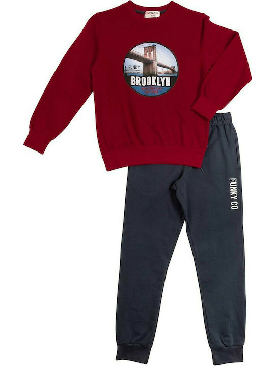 Funky Kids Sweatpants Set Red 2pcs