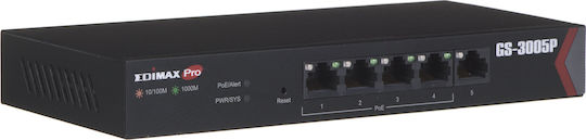 Edimax GS-3005P Unmanaged L2 PoE+ Switch με 5 Θύρες Gigabit (1Gbps) Ethernet