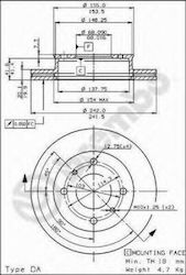 Brembo Discuri de frână Față 2buc pentru Nissan Primera