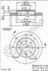 Brembo Discuri de frână Față pentru Fiat Panda