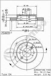 Brembo Discuri de frână Față pentru Nissan Kubistar Renault Clio / Kangoo / Expres / Megane