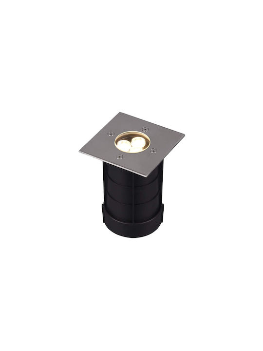 Trio Lighting Belaja Σποτ Δαπέδου LED 3W με Θερμό Λευκό Φως IP65 Ασημί
