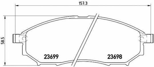 Brembo Brake Pad Front for Infiniti M37 Nissan Murano / Navara / NP300 / Pathfinder / Qashqai / Skyline