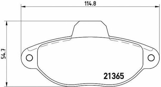 Brembo Σετ Τακάκια Εμπρός για Fiat Cinquecento / Panda / Punto / Seicento