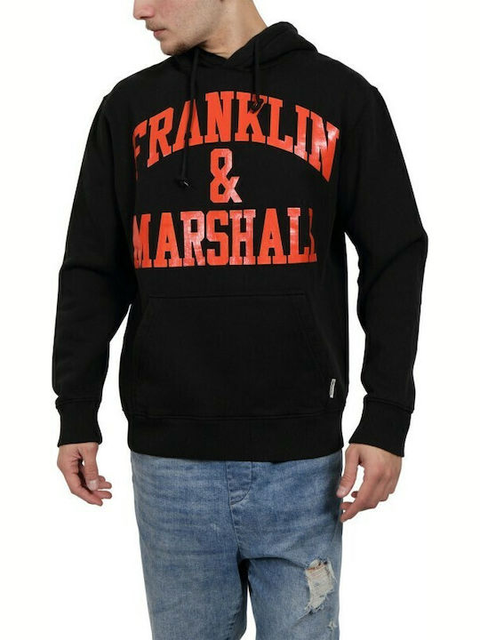 Franklin & Marshall Φούτερ με Κουκούλα Μαύρο