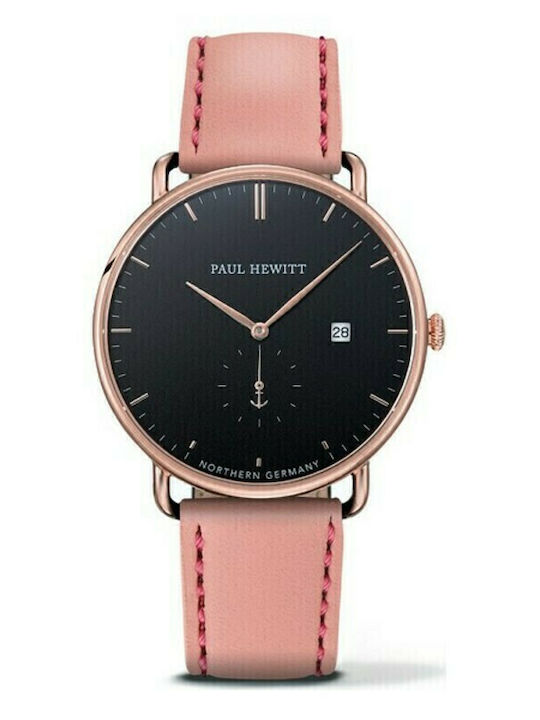 Paul Hewitt Ceas Barbati 42mm Cronograf Baterie cu Curea din Piele Roz