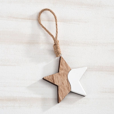 Christening Favor with Decorative Item Αστέρι made of Wood