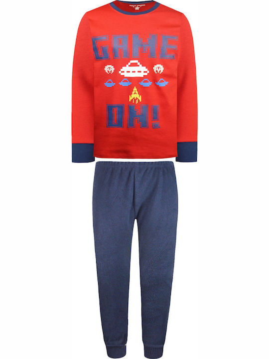 Energiers Set Top & Bottom Kids Winter Cotton Pyjamas Red