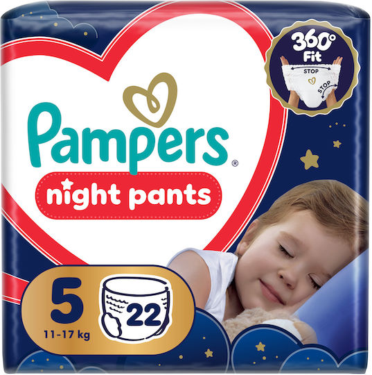 Pampers Πάνες Βρακάκι Night Pants No. 5 για 12-17kg 22τμχ