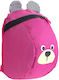ikonka Bear School Bag Backpack Kindergarten Fuchsia