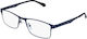 Silac 7306 Men's Reading Glasses +3.50 Blue Metal 7306