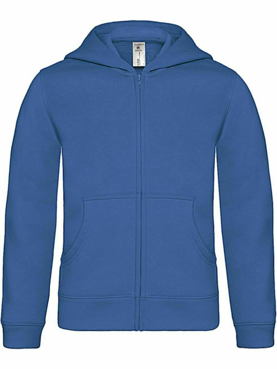 B&C Kids Cardigan Sweatshirts Hooded Light Blue