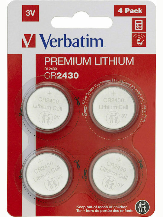Verbatim Premium Lithium Батерии За часовници CR2430 3V 4бр