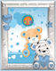 Slevori Teddybär Herz Kinder Fotorahmen Silber Blau 9x13cm