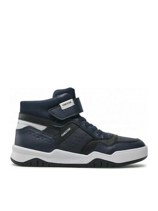 Geox Kids Anatomic High Sneakers for Boys with Laces & Strap Navy Blue