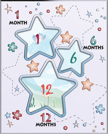 Slevori Star Months Kinder-Multirahmen Silber Blau 9x13cm