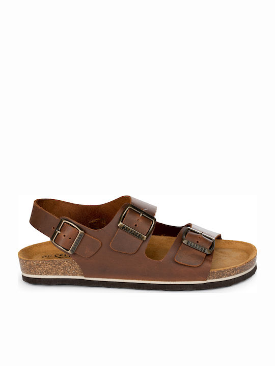 Plakton Men's Leather Sandals Brown