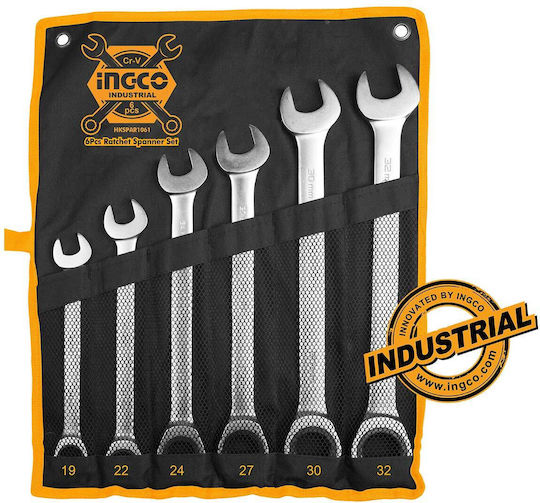 Ingco Set Germano-polygon cu Dimensiune de la 19mm până la 32mm 6buc
