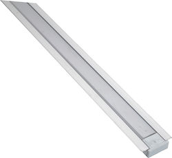 Evivak Gemauert Aluminiumprofil für LED-Streifen mit Opal Abdeckung 200x2.2x0.6cm