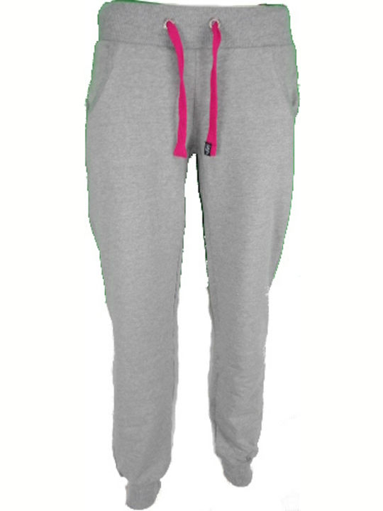 Paco & Co Damen-Sweatpants Jogger Grey/Fuchsia