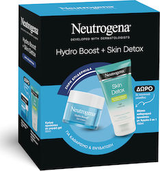 Neutrogena Hydro Boost & Skin Detox Skin Care Set for Moisturizing & Facial Cleaning with Face Cream & Face Mask