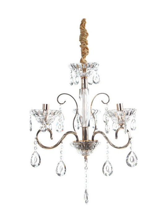 Keskor Chandelier with Crystals 3xE14 Gold 48cm 6082-03