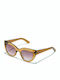 Hawkers Hyde Women's Sunglasses with Brown Acetate Frame and Pink Lenses Grape