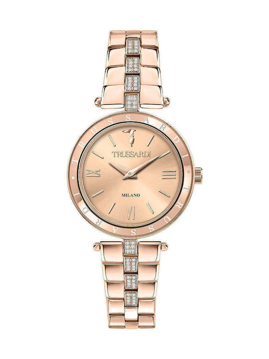 Trussardi T-Shiny Watch with Pink Gold Metal Bracelet