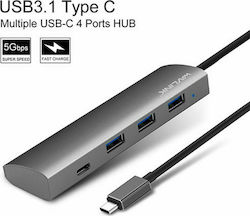 Wavlink UH3047C1 USB 3.0 4 Port Hub with USB-C Connection Gray