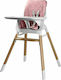 Kikka Boo Modo Highchair 2 in 1 & Leatherette Seat Pink