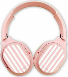 Babaco 001 Stripes Wireless BHPWSTRIP001 Over Ear Headphones with 8hours hours of operation Pink