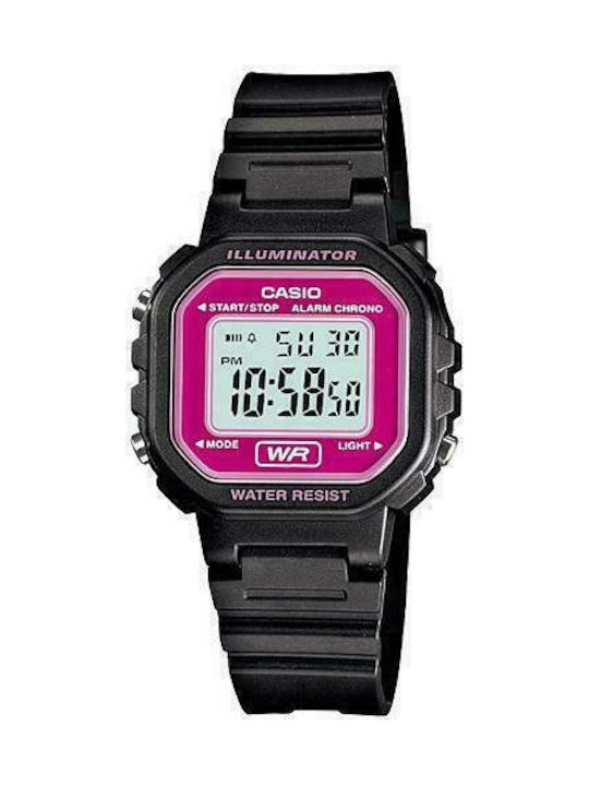 Casio Digital Ceas cu Negru Curea de Cauciuc