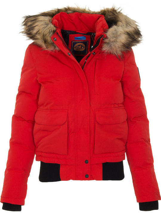 Superdry Everest Kurz Damen Puffer Jacke mit pe...