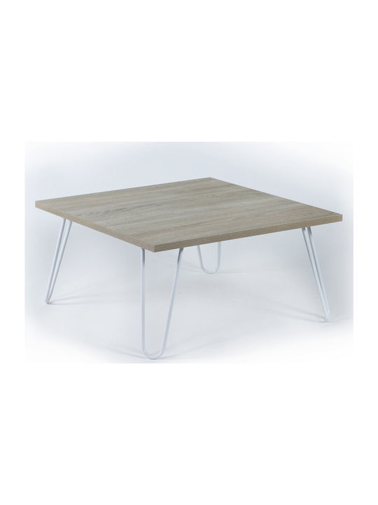 Square Coffee Table Sillia Sonoma / White L60xW60xH29cm