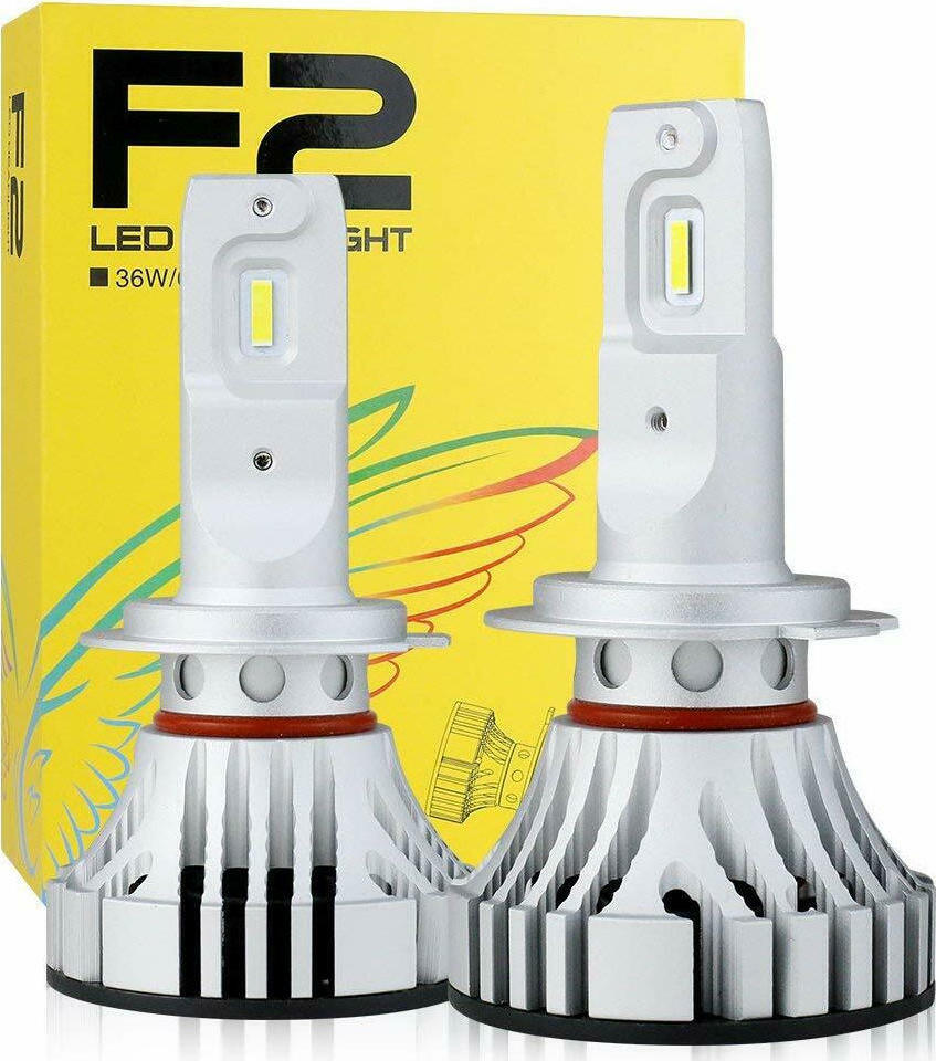 Safego F2 Car H7 Light Bulb LED 6500K Cold White 36W 2pcs